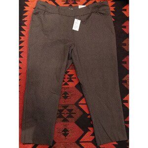 NEW Croft & Barrow Womens 24W Short Black & Gray Effortless Stretch Pull-On Pant